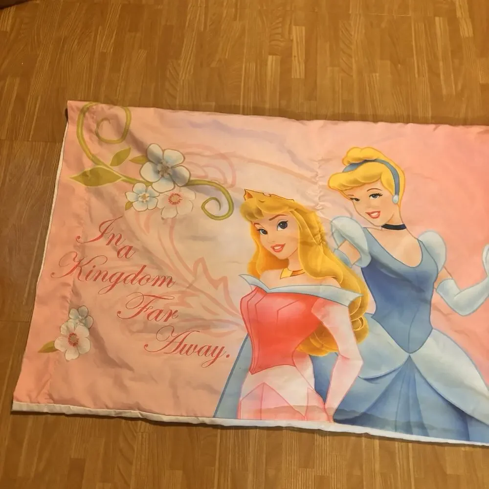 Disney Princess Cinderella Aurora Sleeping Beauty Reversible Pillowcase Pink